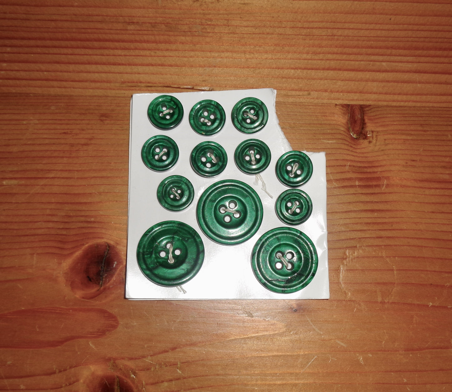 Vintage Marbled Green Bakelite Buttons Set Of Nine