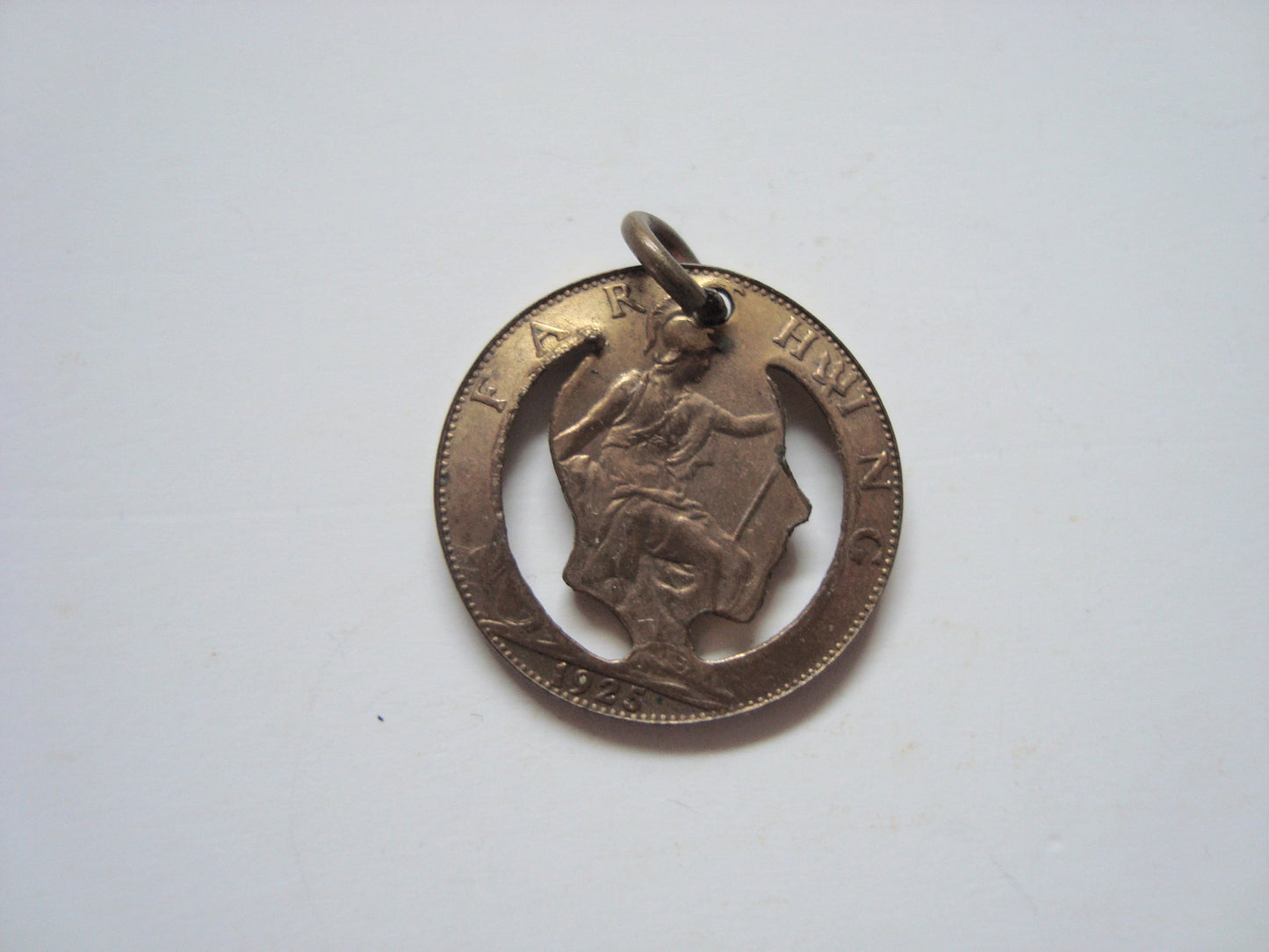 1925 George V British Bronze Farthing Charm