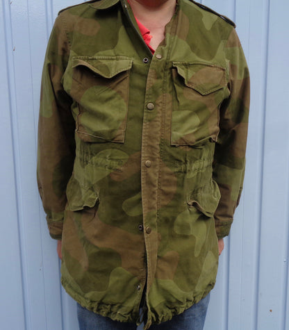 Vintage Army Surplus Norwegian M75 Military Camouflage Jacket