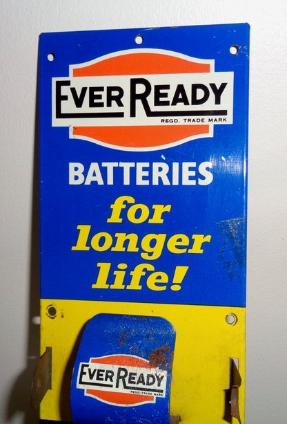 Vintage Lithographed Tin Sign Ever Ready Batteries For Longer Life