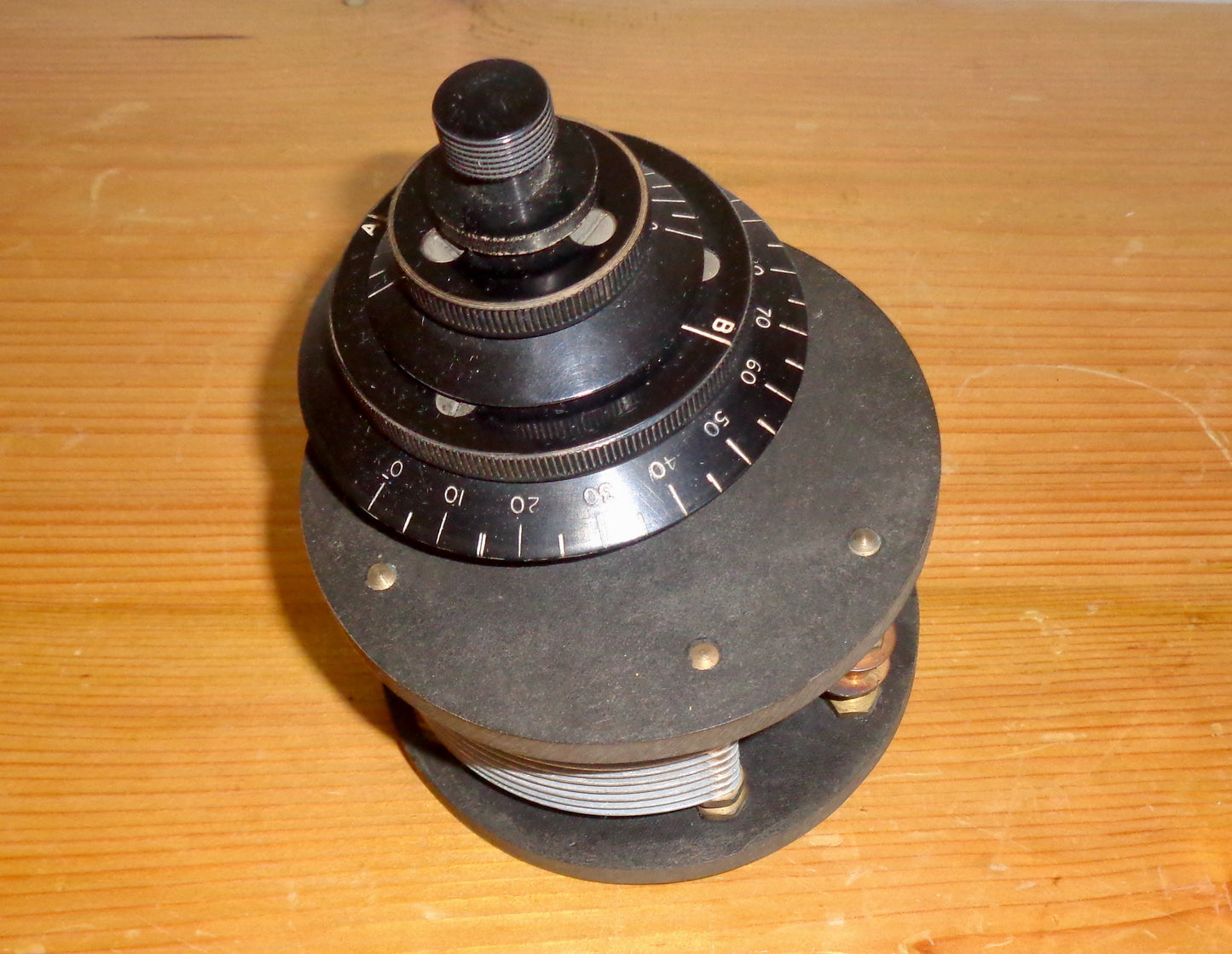 Vintage Triple Control Variable Capacitor / Condenser Type B Tuned Anode