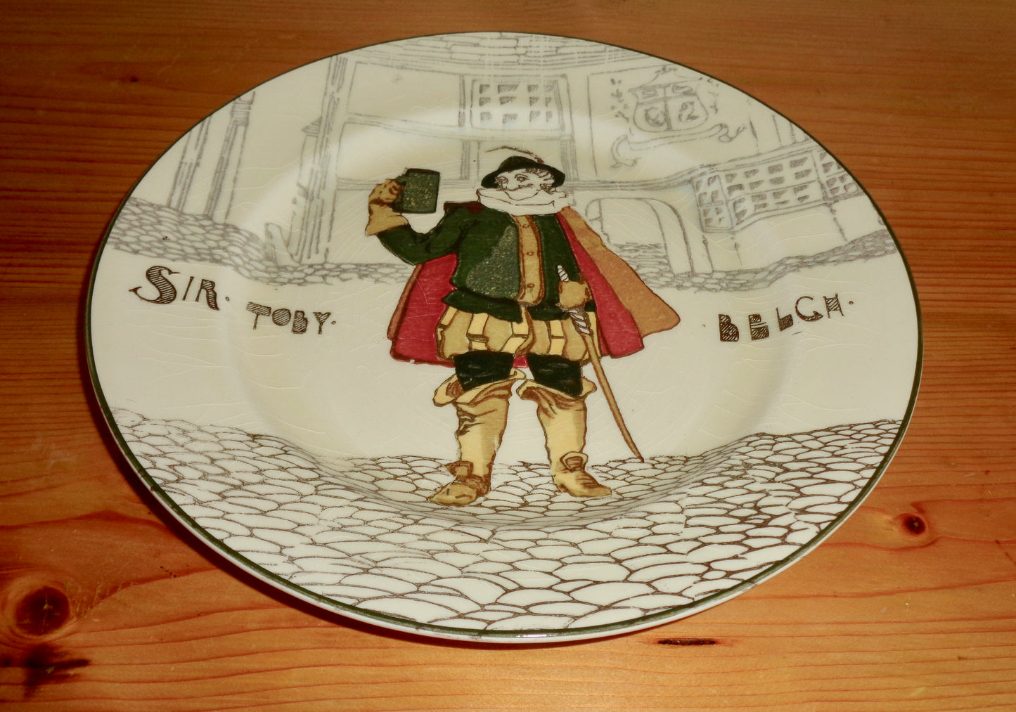 1930s Royal Doulton Collector's Plate Of Shakespeare's Sir Toby Belch D2495 3-39