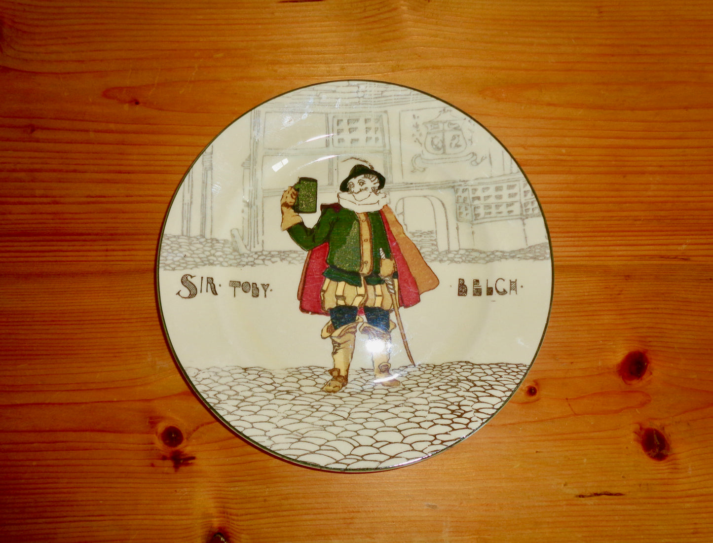 1930s Royal Doulton Collector's Plate Of Shakespeare's Sir Toby Belch D2495 3-39