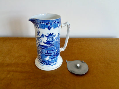 1930s Burgess And Leigh Burleigh Ware Willow Hot Water Jug / Pitcher