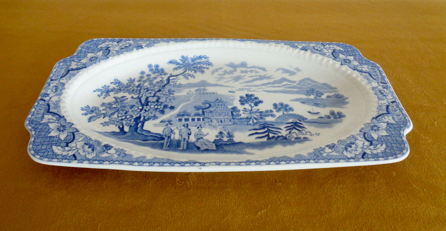 1930s Woods Seaforth Blue & White Sandwich Plate