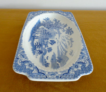 1930s Woods Seaforth Blue & White Sandwich Plate