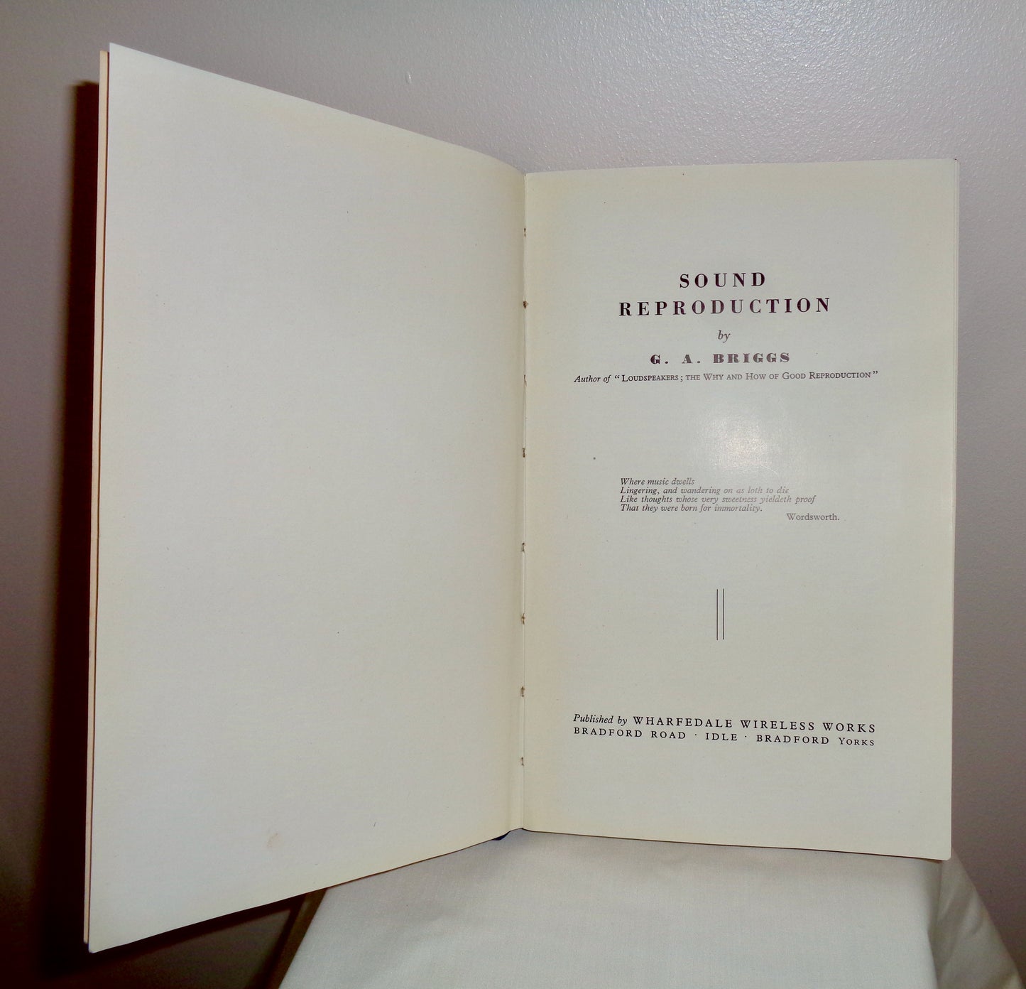 1949 First Edition Of Sound Reproduction By Gilbert A Briggs