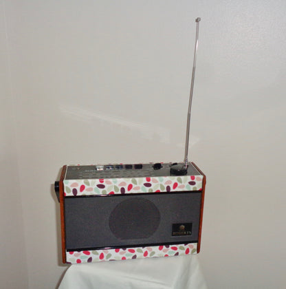 Vintage R701 Roberts Radio Refurbished With Orla Kiely Style Fabric