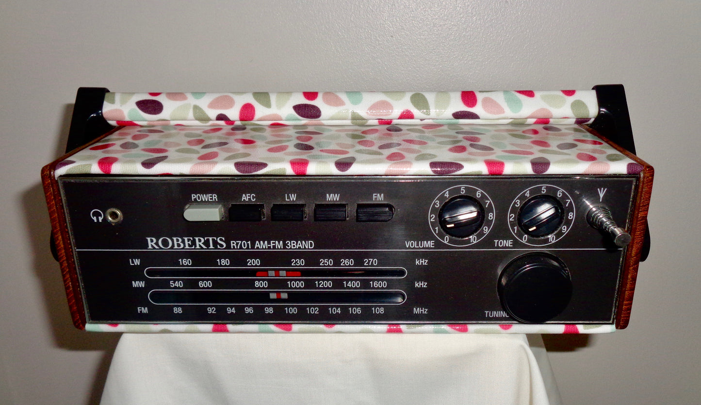 Vintage R701 Roberts Radio Refurbished With Orla Kiely Style Fabric