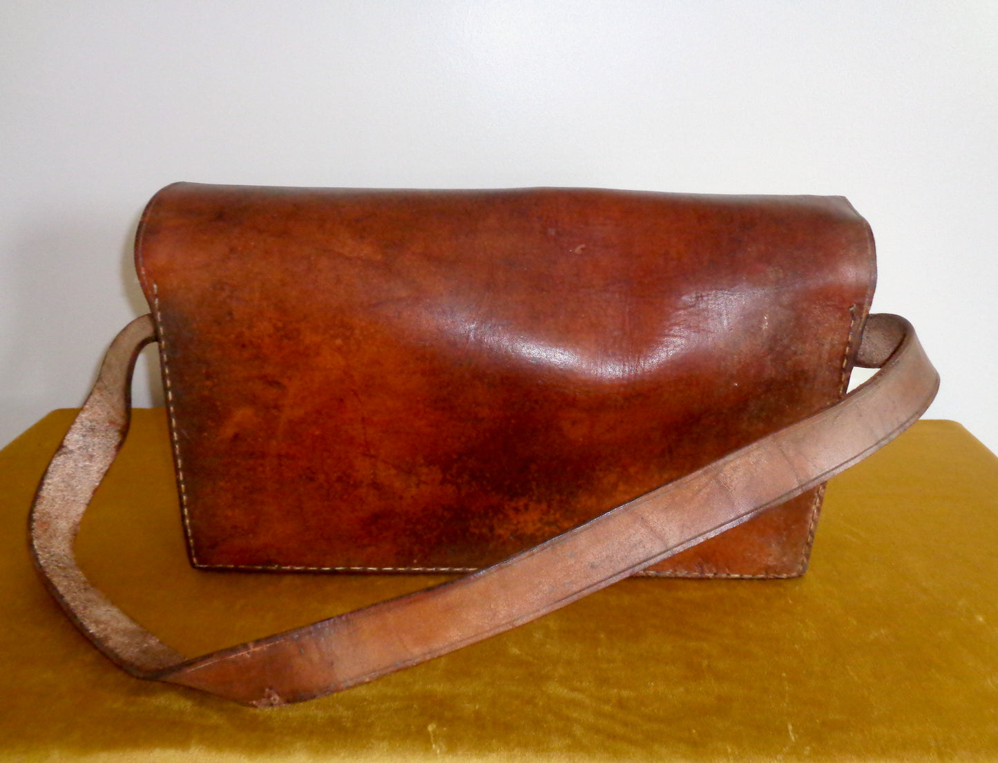 Vintage GPO/Military Brown Leather Shoulder Messenger Bag
