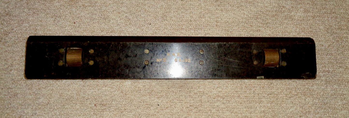 Ebony and Brass Rolling Straight Edge Rule, HNB Mk II B6292