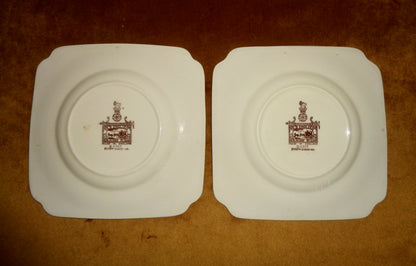 Pair Of 1950s Royal Doulton Old English Coaching Scenes Side Plates
