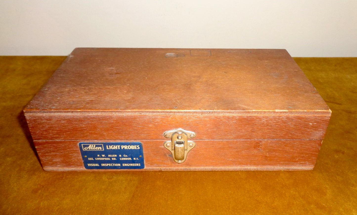 Vintage PW Allen Visual Inspection Light probes In A Wooden Case