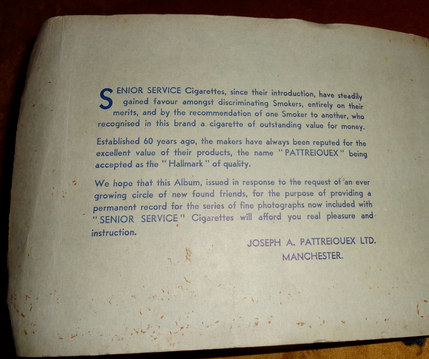 1939 Britain From The Air Senior Service Cigarette Card Album