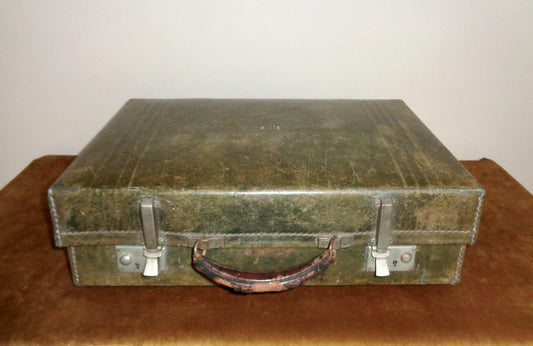 Vintage Revelex Small Revelation Leather And Metal Suitcase