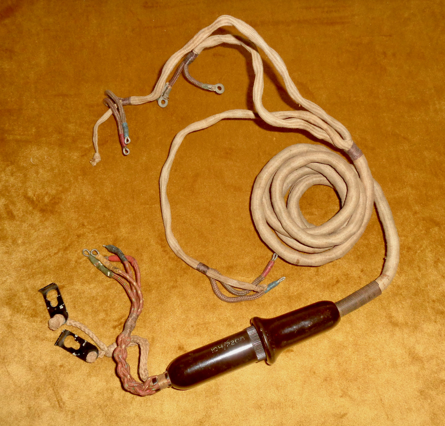 WW2 RAF Aircraft Radio Headset Cable Connector and Plug 10H/2208 and 10H/785