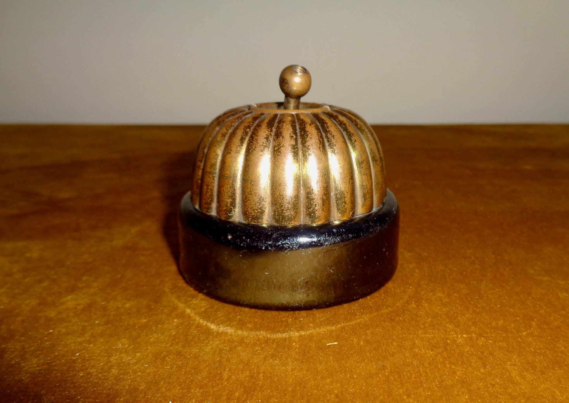 Vintage Lektrik Brass / Brown Ceramic British Toggle Light Switch