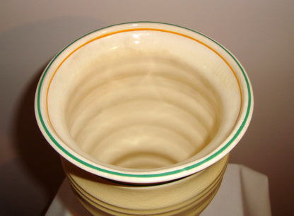 1940s Burgess & Leigh Burleigh Ware 114 Yellow Annulus vase