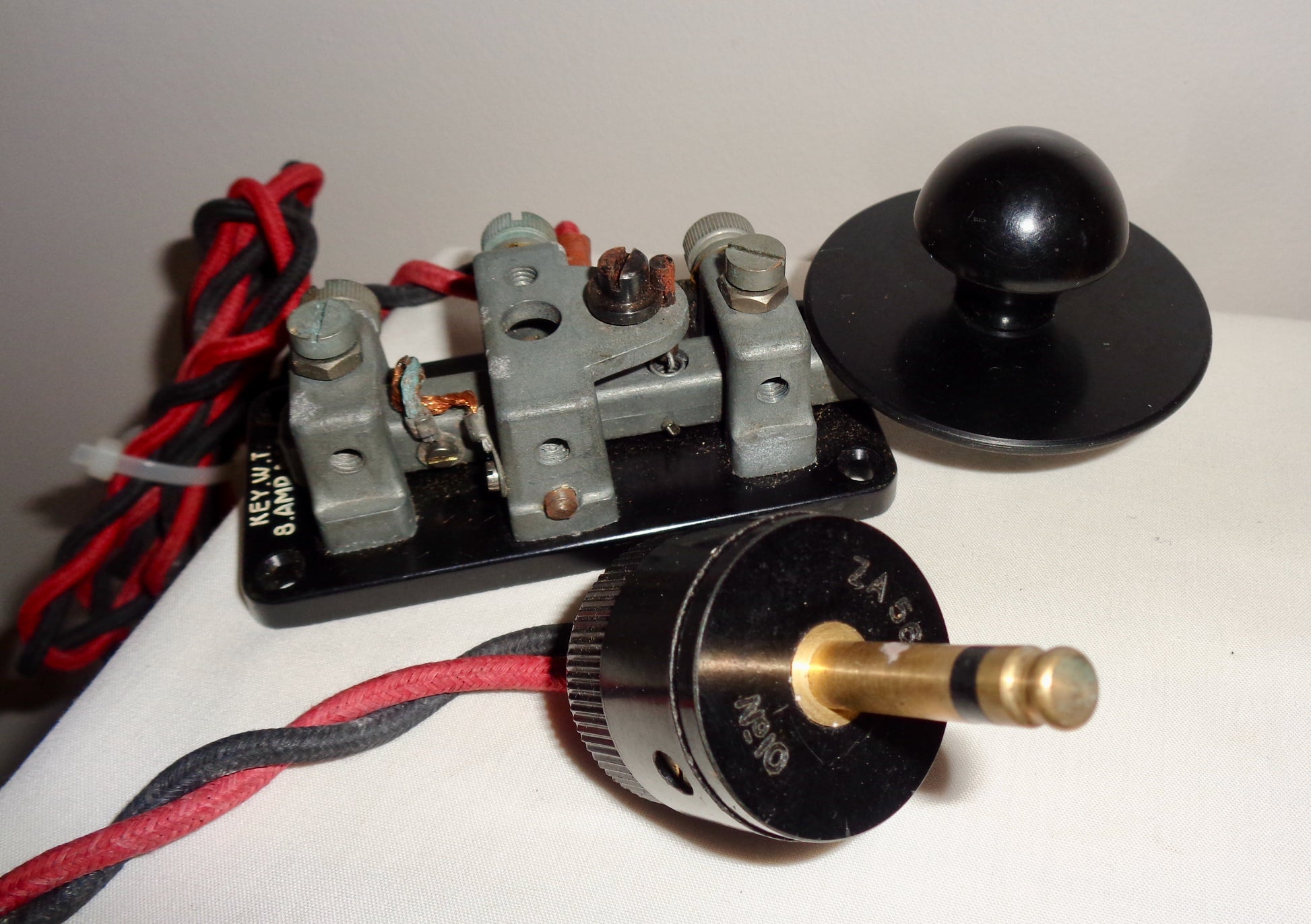 1940 Group 1 No.2 Key WT 8 Amp WW2 Military Morse Key and Plug