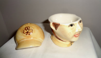 1990s Brownie Guide Collectible Pottery Combined Salt Cellar and Egg Cup