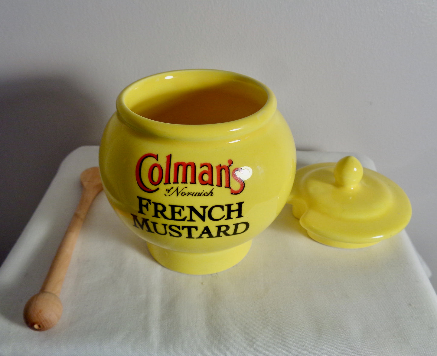 Vintage Wade Colman's French Mustard Lidded Pot and spoon