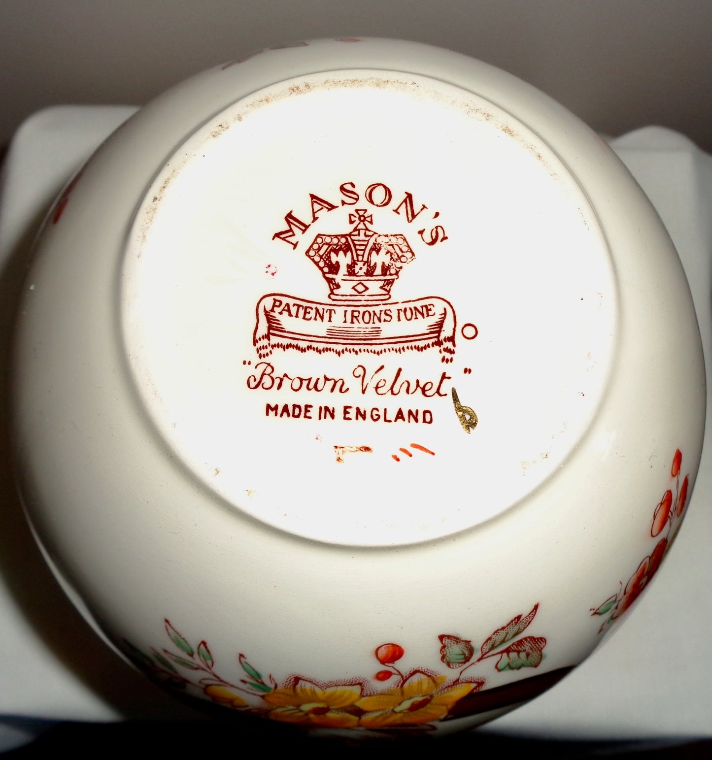 1930s Masons Ironstone Brown Velvet Ginger Jar