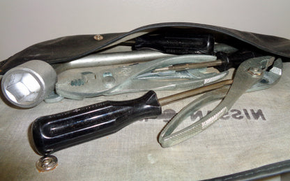 Vintage Nissan Motor Tool Kit Bag With Tools