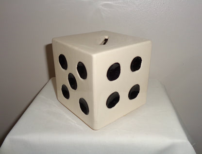 1980s R Moss Ltd Die (Dice) Ceramic Cubic Money Box 1027
