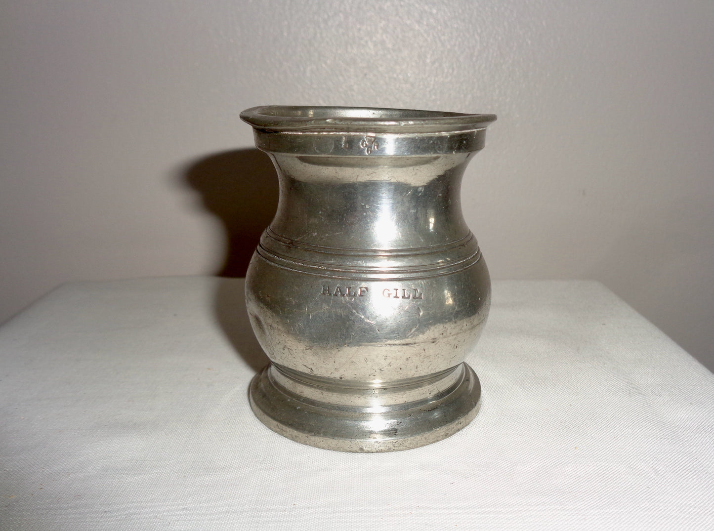 1930s Turley and Williams Pewter 1/2 Gill Drinks Measure