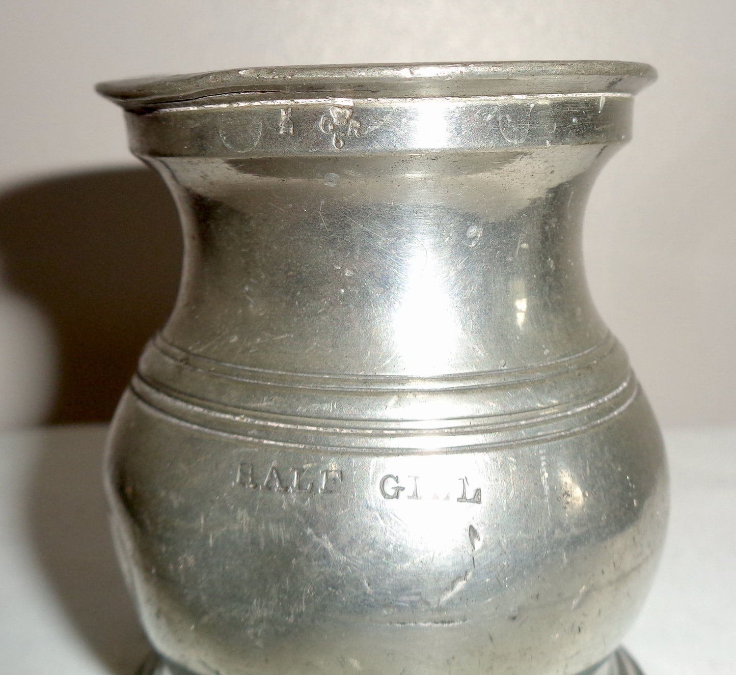 1930s Turley and Williams Pewter 1/2 Gill Drinks Measure