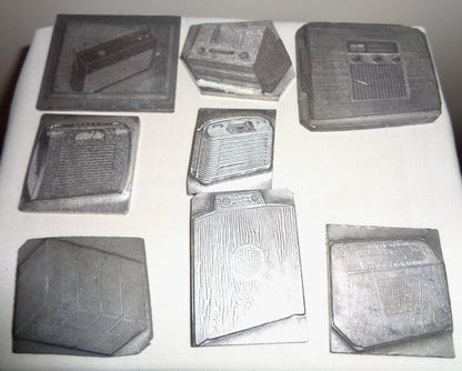 Set of 8 Vintage Murphy Radio Metal Letterpress Printing Plates