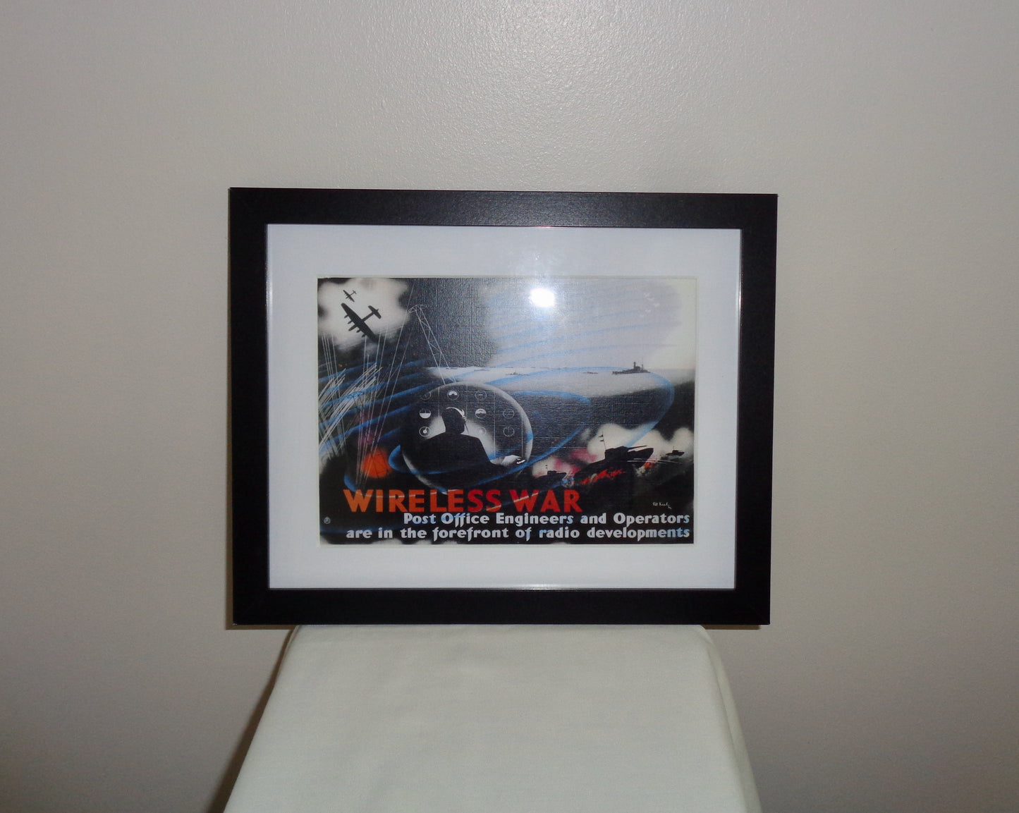 Framed Pat Keely Reproduction Wireless War Photograph 20x25cm