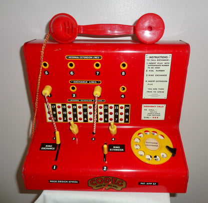 Vintage Children's Codeg Toy Town Tin Plate Telephone Exchange