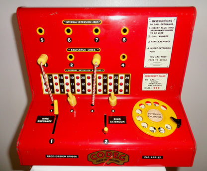 Vintage Children's Codeg Toy Town Tin Plate Telephone Exchange