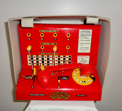 Vintage Children's Codeg Toy Town Tin Plate Telephone Exchange