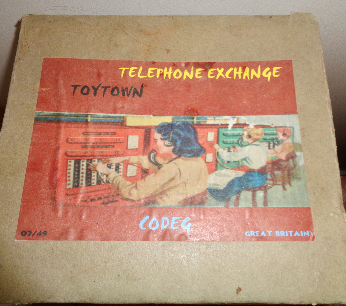 Vintage Children's Codeg Toy Town Tin Plate Telephone Exchange