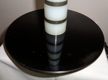 Bakelite Art Deco Black And White Globe Table Lamp