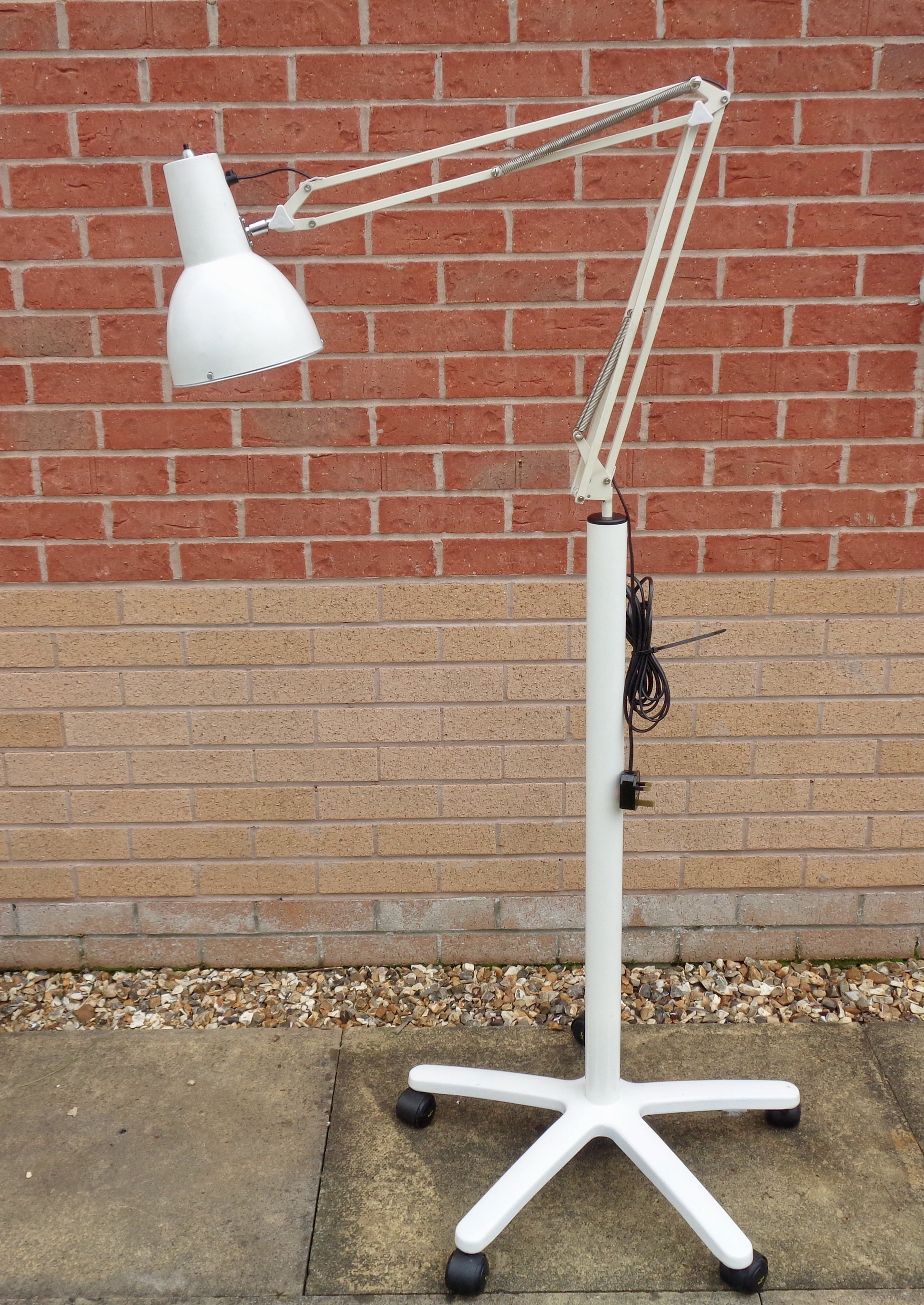 Anglepoise 82EL White Trolley Floor Lamp With Black Flex
