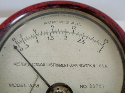 1920s Weston Electrical Instruments Red Bakelite Ammeter