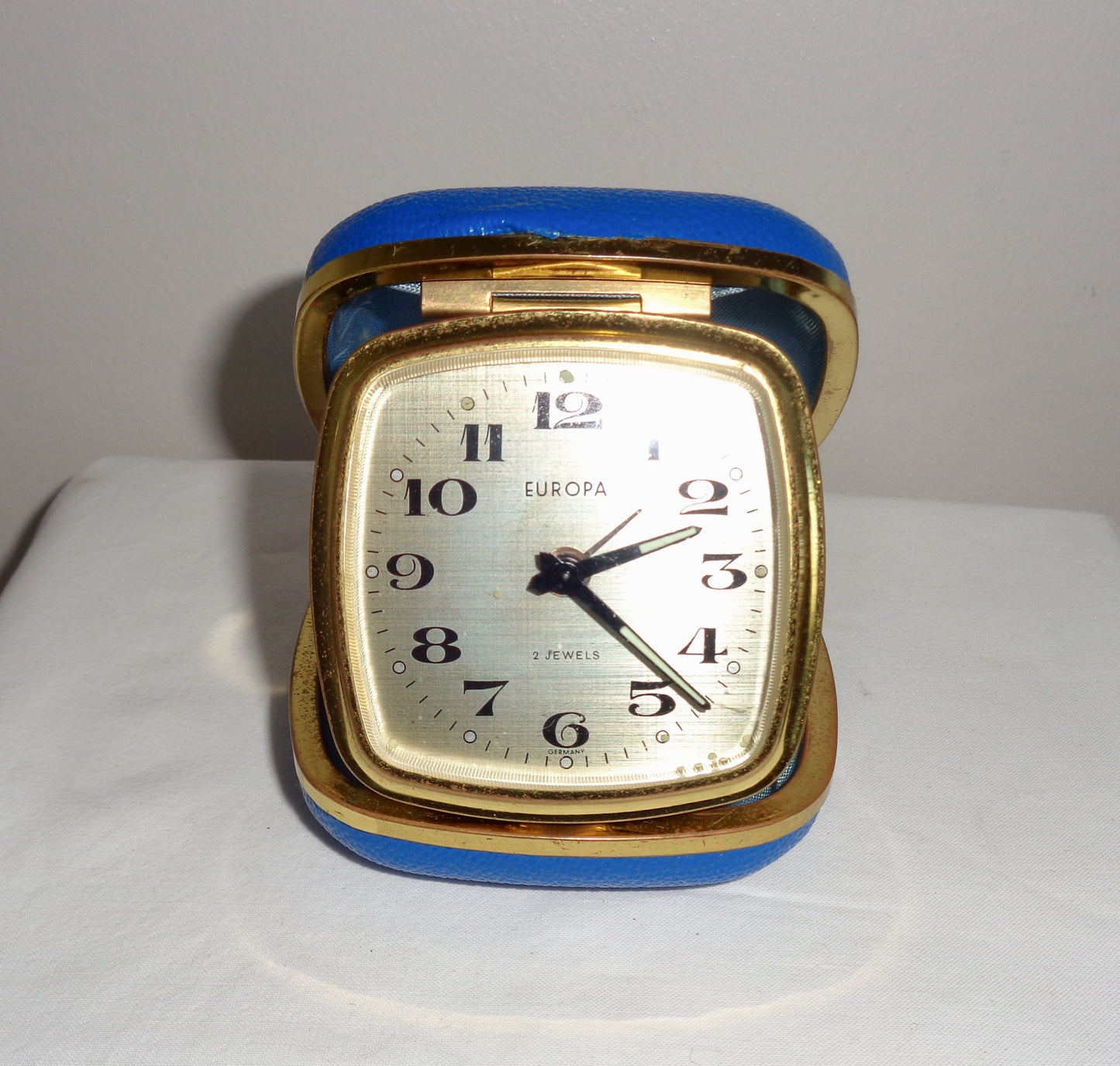 Europa Folding Travel Alarm Clock In Royal Blue