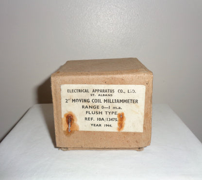 1944 WW2 Air Ministry Moving Coil Ammeter 10A/13475 New In Box