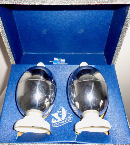 1940s Vintage Heatmaster Insulated Egg Cups Boxed Pair