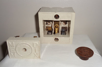 Vintage MEM DIX Ceramic Electrical Fuse Box