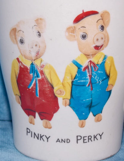 1960s Pinky And Perky Child's Mug By Keele Street Pottery
