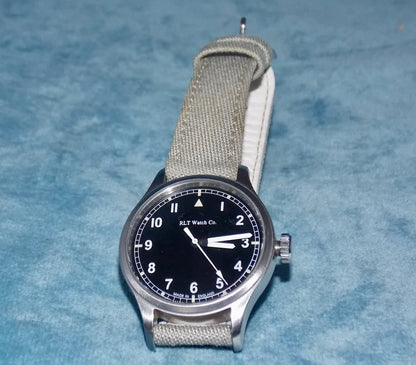 RLT69A Automatic Wrist Watch Prototype With A Grey Cordura Strap