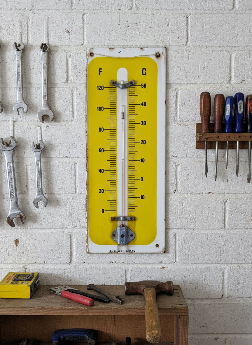 Duckhams Q Motor Oil Enamel Thermometer Metal Sign By Burnham