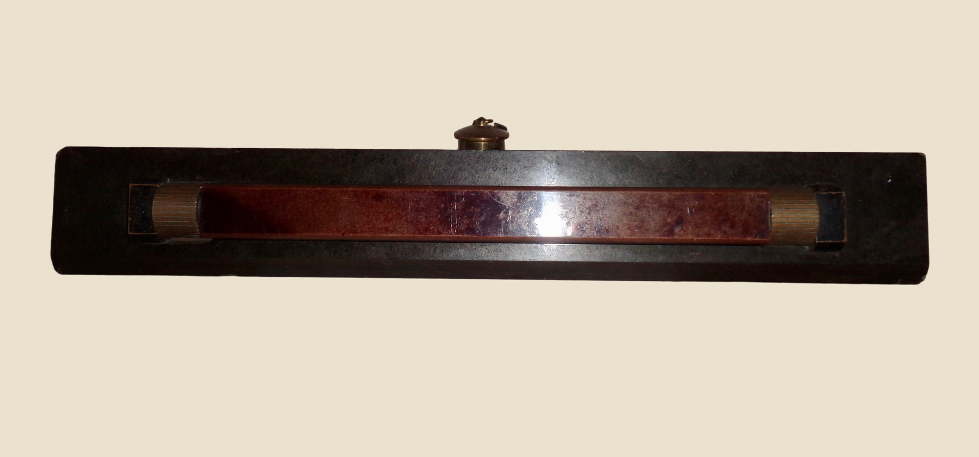 Ebony and Brass Rolling Straight Edge Rule, HNB Mk II B6292