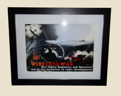 Framed Pat Keely Reproduction Wireless War Photograph 20x25cm