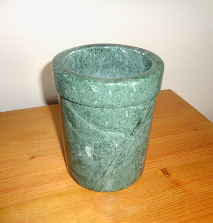 Vintage Habitat Green Marble Utensil Jar