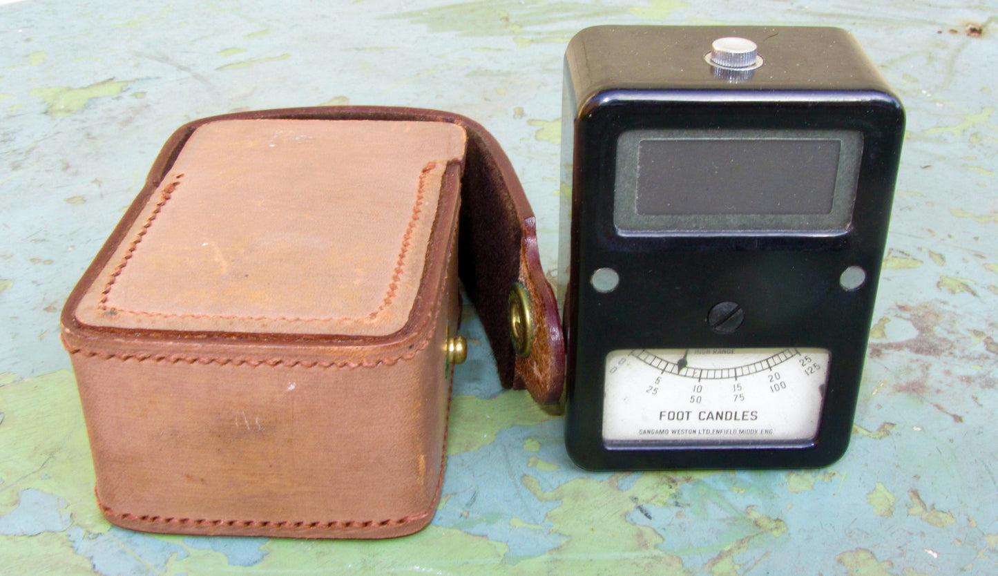 1950s Weston Sangamo S85 Bakelite Photometer In Its Original Leather Case
